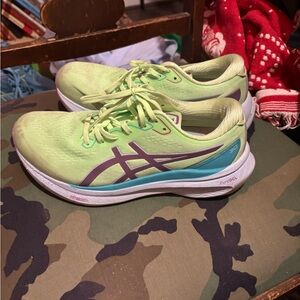 ASICS Women's Lime and Aqua Athletic Shoes